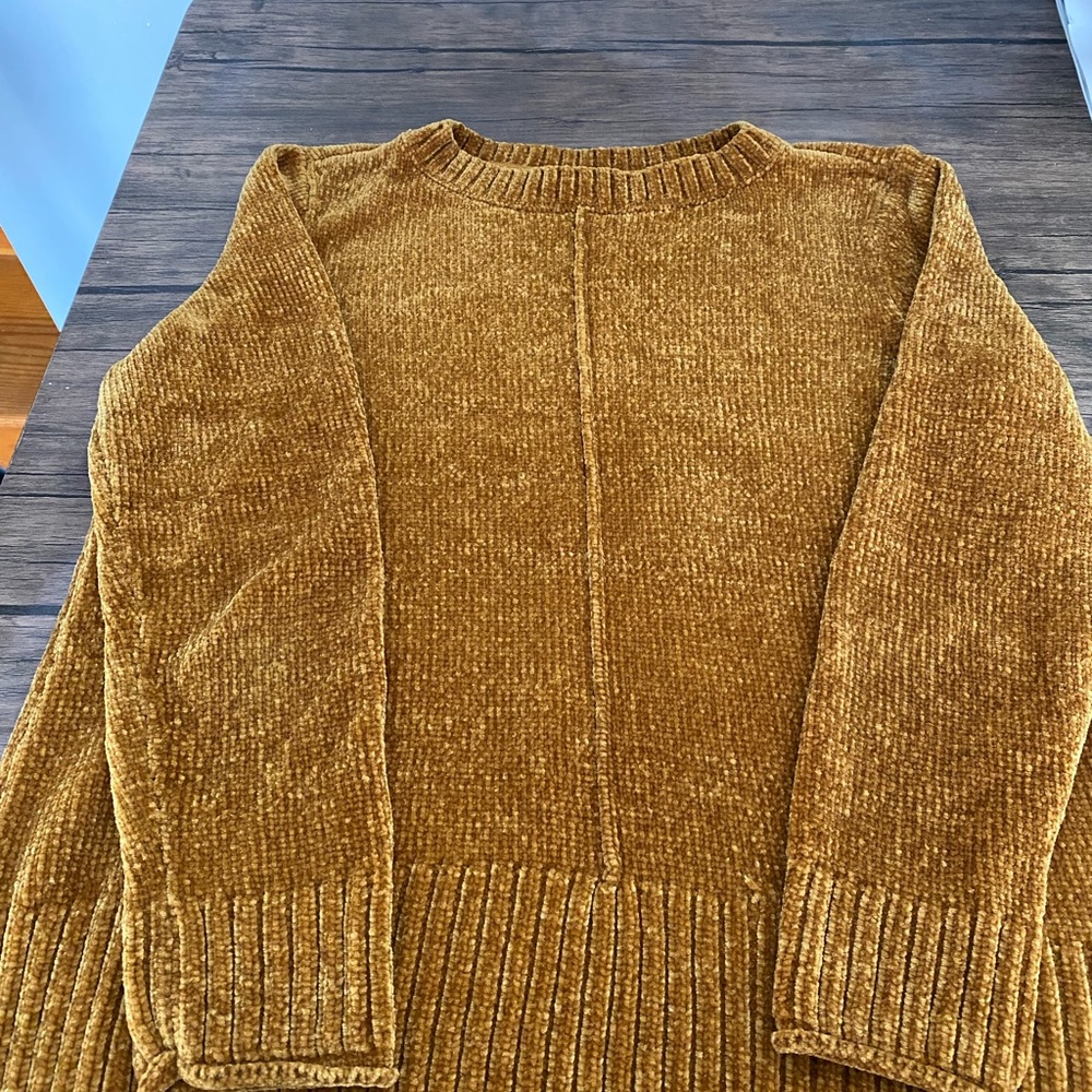 Style & Co Brown Crew Neck Sweater with Textured Knit
